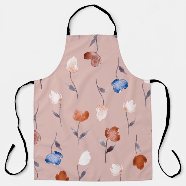 Tablier Aquarelle Abstraite Florale : Pastel Seamless. (Recto)