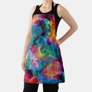 Tablier Aquarelle Abstraite Rainbow Neon colorée