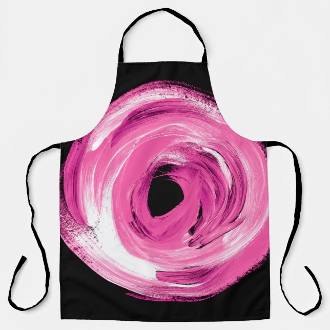 Tablier Aquarelle abstraite rose (Recto)