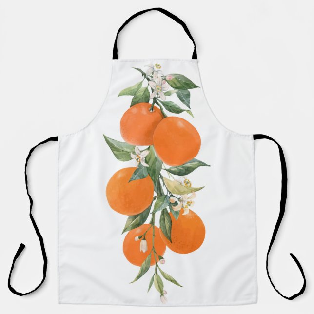 Tablier Aquarelle agrumes citrons orange citron (Recto)