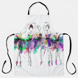 Tablier Aquarelle Ballerinas : Bright Dance Illustration