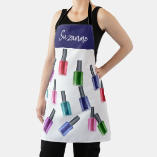 Tablier Aquarelle Beauté Clou Salon Polonais Personnalisé 