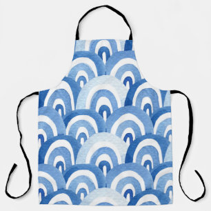 Tablier Aquarelle bleue : Vagues de mer Abstraites