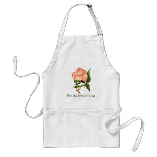 Tablier Aquarelle botanique rose et rose