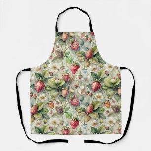 Tablier Aquarelle botanique vintage du jardin de fraises