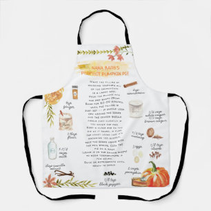 Tablier Aquarelle citrouille à tarte Recette Héirloom Apro