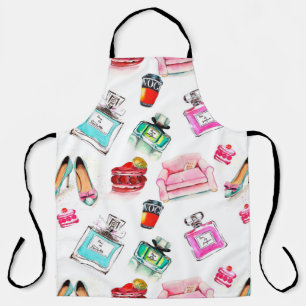 Tablier Aquarelle couleur couture glamor motif sur le whi