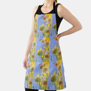 Tablier Aquarelle Daffodil Fleur fleurie Cuisine Apron