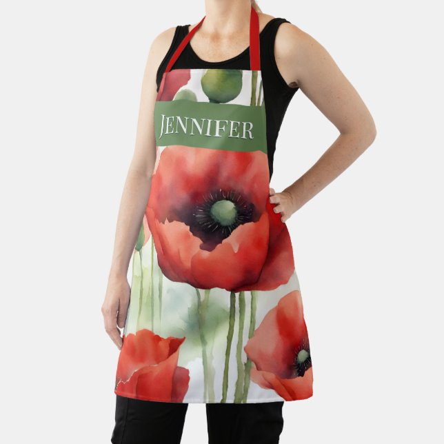 Tablier Aquarelle d'art moderne Poppies rouges (Insitu)