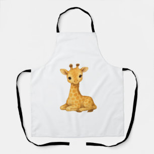 Tablier Aquarelle de bébé Giraffe Imprimer - Pépinière Mur