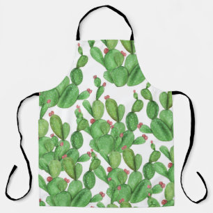 Tablier Aquarelle de Cactus : Arrière - plan Motif transpa