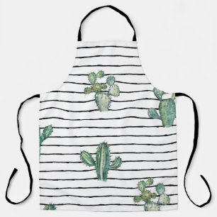 Tablier Aquarelle de Cactus : Dessin de stylo Vintage.