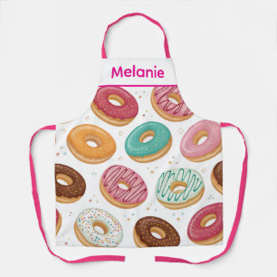 Tablier Aquarelle de Donut Doux Motif de fille savoureuse
