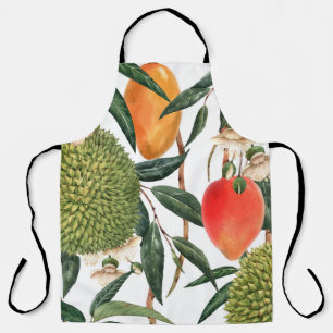 Tablier Aquarelle de durian tropical, motif de mangue.