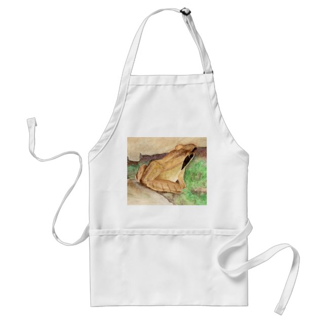 Tablier Aquarelle de grenouille à bois (Devant)