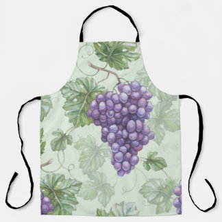 Tablier Aquarelle de raisins, Motif sans arôme de fruits.