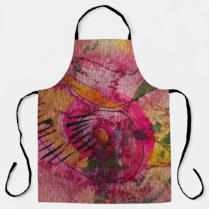 Tablier Aquarelle et encre abstraite Belle peinture Art