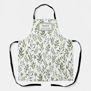 Tablier Aquarelle Eucalyptus Motif Feuille