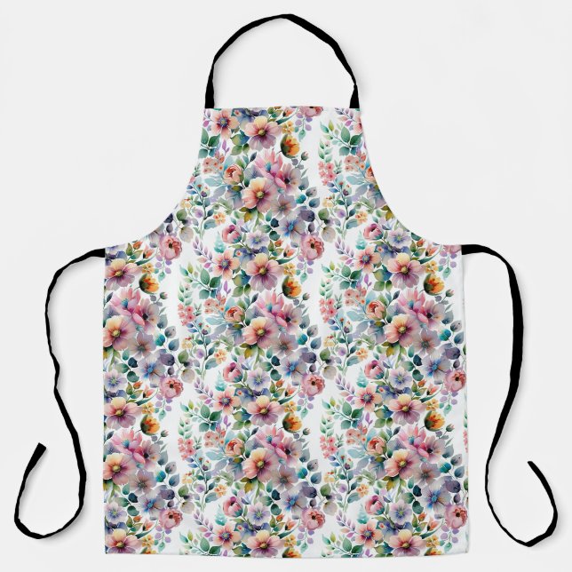 Tablier Aquarelle Floral Motif sans joint (Recto)
