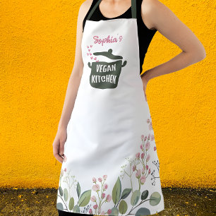 Tablier Aquarelle florale personnalisée Cuisine végétale