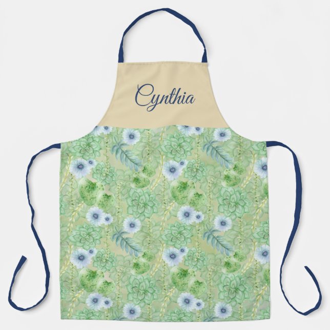 Tablier Aquarelle Florale sur toute impression personnalis (Recto)