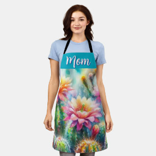 Tablier Aquarelle Flower Succulent Cactus Cactus Plantes