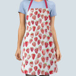 Tablier Aquarelle fraise<br><div class="desc">Doux, amusant et fruité aquarelle design fraise. Parfait pour votre cuisinier, chef ou boulanger préféré. Art original de Nic Squirrell</div>