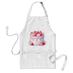 Tablier Aquarelle Fraise pâtisserie Cuisinière Lover Chef 