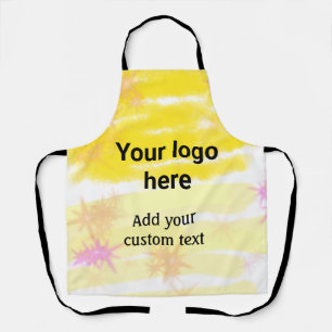 Tablier Aquarelle jaune simple ajoutez votre logo texte pe