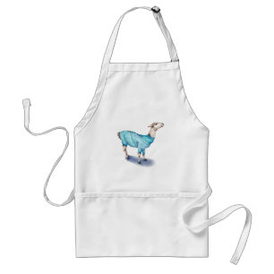 Tablier Aquarelle Llama en bleu Sweat