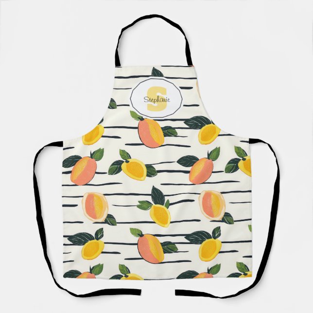 Tablier Aquarelle Mango Motif avec Feuilles verts (2) (Recto)
