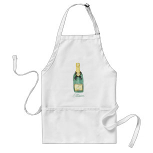 Tablier Aquarelle Monogramme Champagne de vin