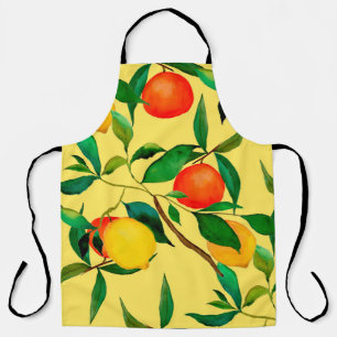 Tablier Aquarelle motif sans couture avec agrumes.