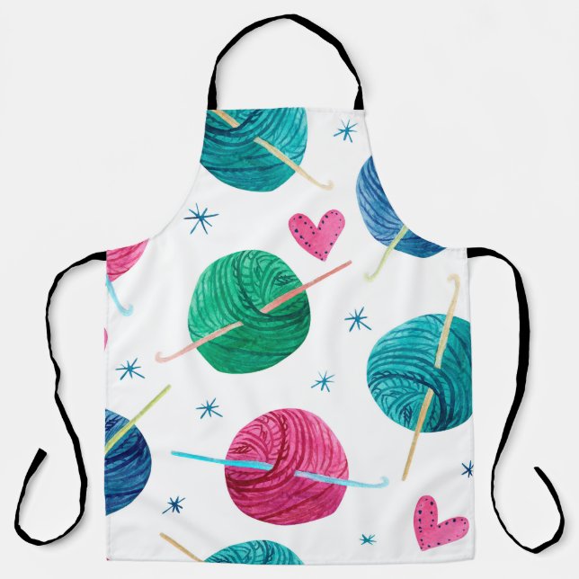 Tablier Aquarelle motif sans couture avec des boules color (Recto)