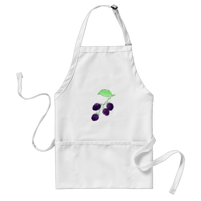 Tablier Aquarelle Mûre Violette Botanique (Devant)