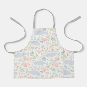 Tablier Aquarelle Narwhal et Motif de phoque