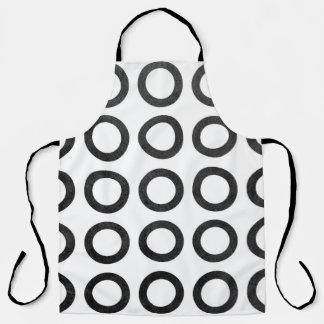 Tablier Aquarelle noir cercles sur arrière - plan blanc. B