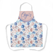 Aquarelle Pêche Baubles Bleus Gigi Cadeau Noël