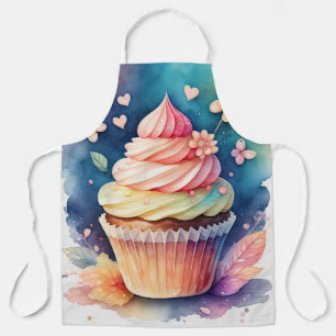 Tablier Aquarelle Peinture Cupcake