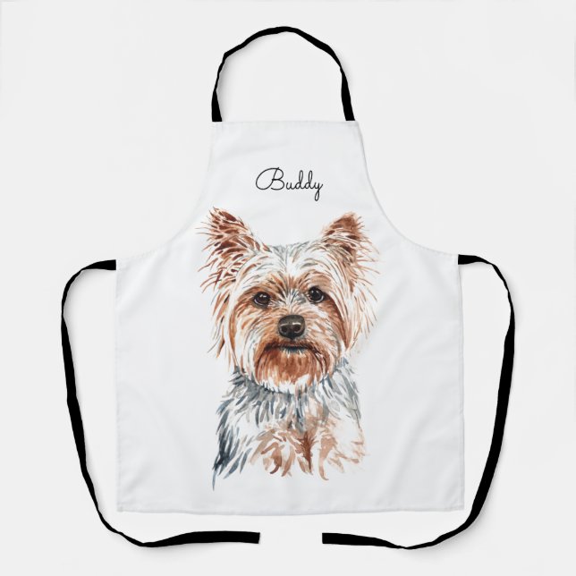 Tablier Aquarelle personnalisée Yorkie (Recto)
