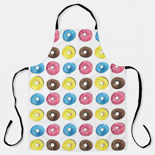 Tablier Aquarelle petits beignets, motif sans soudure. (Recto)