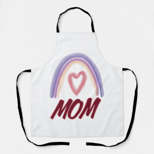 Tablier Aquarelle Rainbow Heart Maman Design
