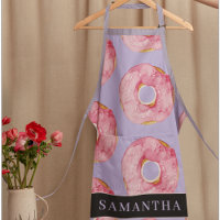 Aquarelle rose moderne Motif avec nom