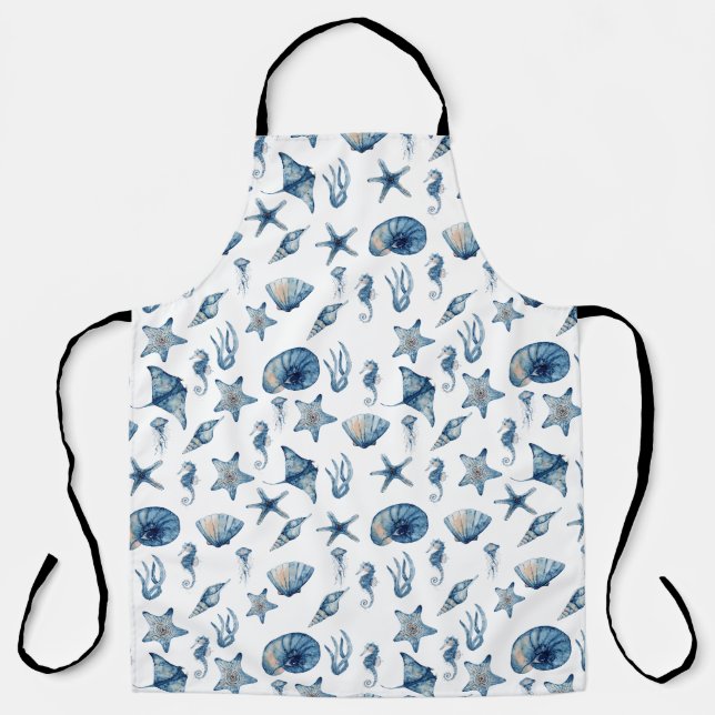 Tablier Aquarelle sous le Motif de mer (Recto)
