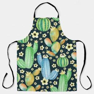 Tablier Aquarelle Succulente Cactus Motif Floral