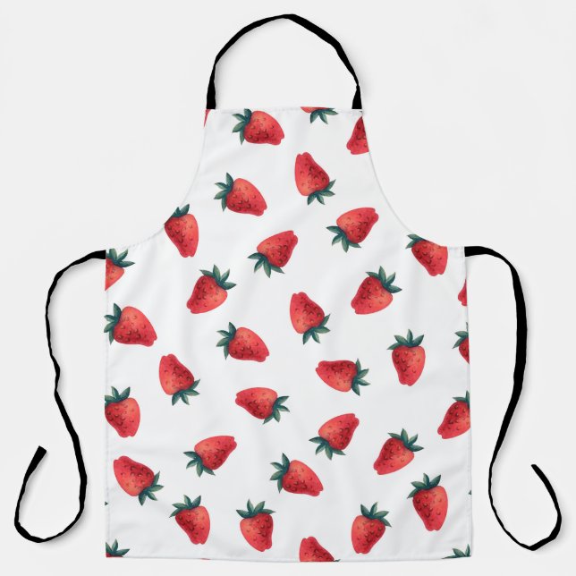 Tablier Aquarelle transparente motif avec fraises (Recto)