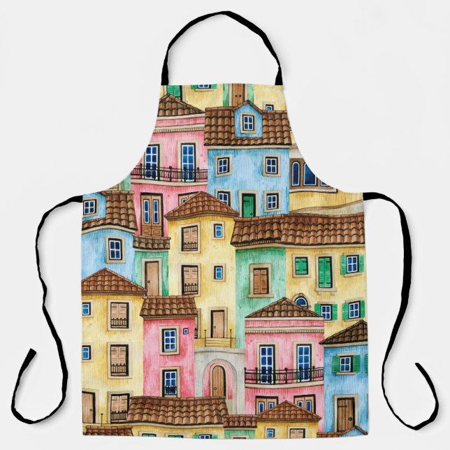 Tablier Aquarelle transparente motif avec Portugal abrite (Recto)