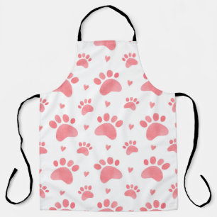 Tablier Aquarelle transparente motif des pattes de chat