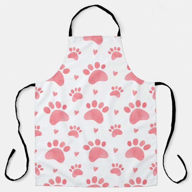 Tablier Aquarelle transparente motif des pattes de chat (Recto)