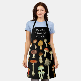 Tablier Aquarelle vintage Champignons Drôle Dire